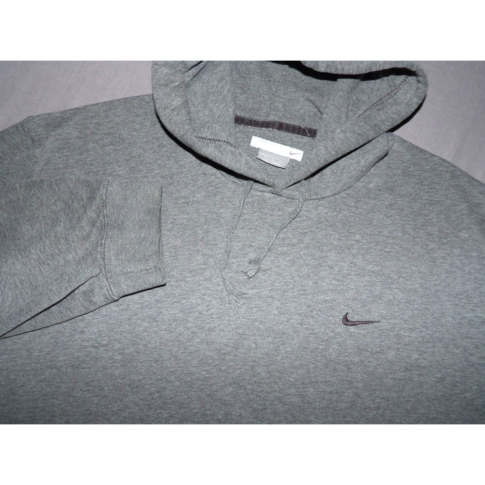 Nike Vintage Y2K Cotton Blend Gray Pull Over Hoodie Sweatshirt Men's Large